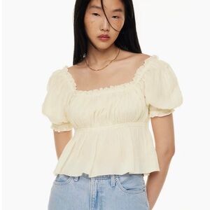 aritzia sunday best charming blouse in white